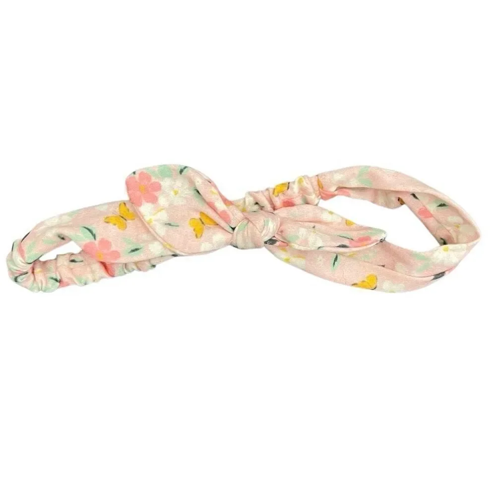 Baby Toddler Girls 4-Pack Twist Knot Headbands Neon Cherry Floral Star Print